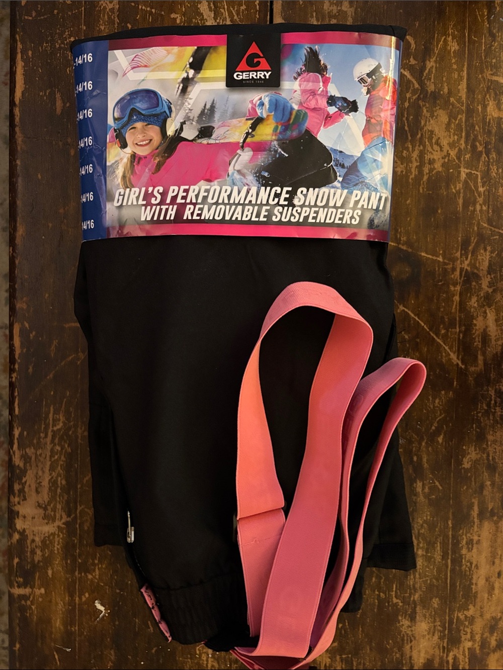 Gerry Weber Girl's Black Snow Pants with Pink Removable Suspenders